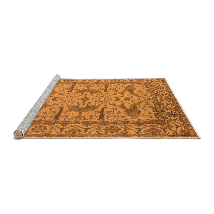 Sideview of Machine Washable Oriental Orange Industrial Area Rugs, wshurb1647org