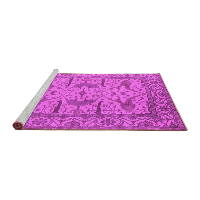 Sideview of Machine Washable Oriental Pink Industrial Rug, wshurb1647pnk