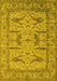 Machine Washable Oriental Yellow Industrial Rug, wshurb1647yw