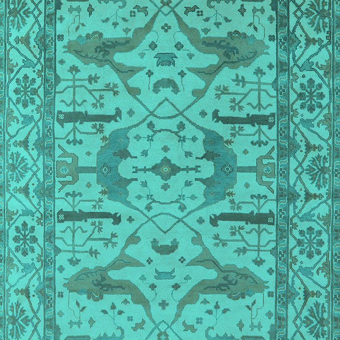 Machine Washable Oriental Turquoise Industrial Area Rugs, wshurb1647turq