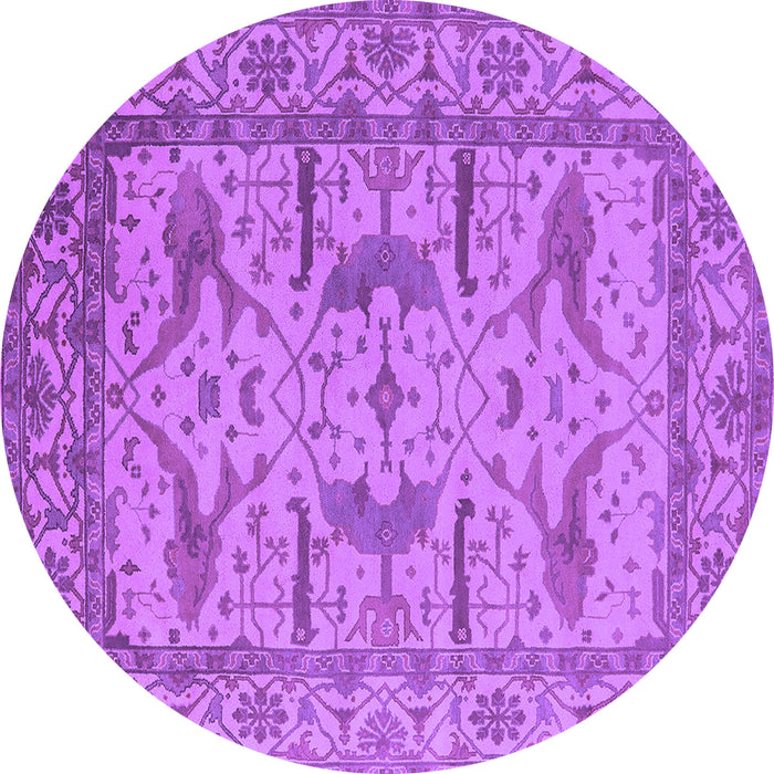 Round Machine Washable Oriental Purple Industrial Area Rugs, wshurb1647pur