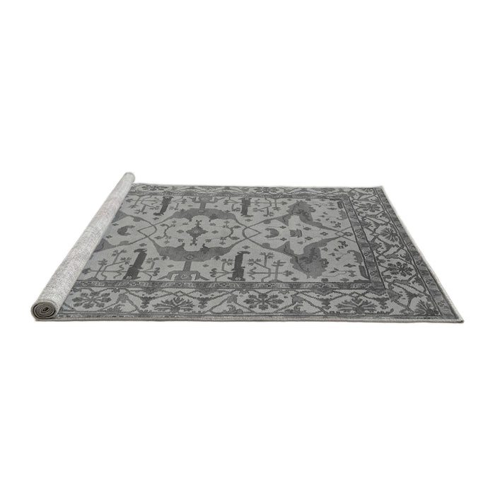 Sideview of Machine Washable Oriental Gray Industrial Rug, wshurb1647gry