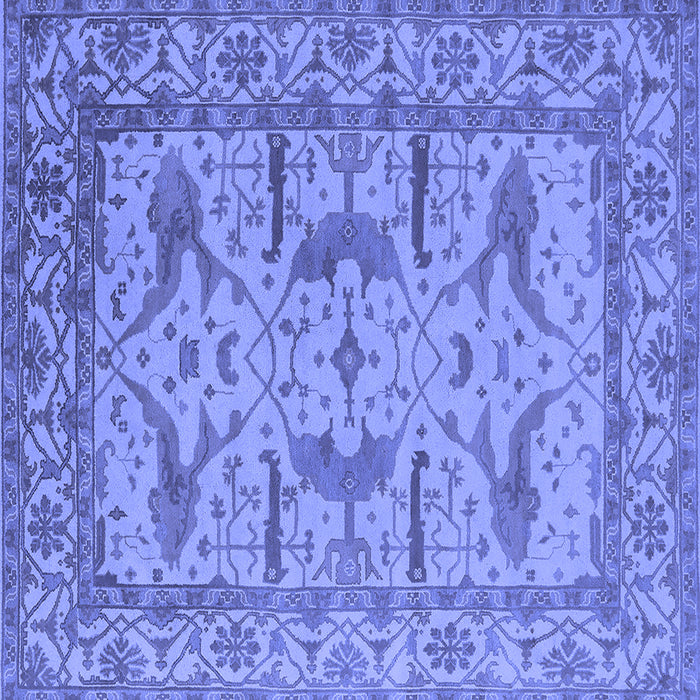 Square Oriental Blue Industrial Rug, urb1647blu