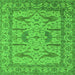 Square Oriental Green Industrial Rug, urb1647grn