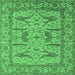 Square Oriental Emerald Green Industrial Rug, urb1647emgrn