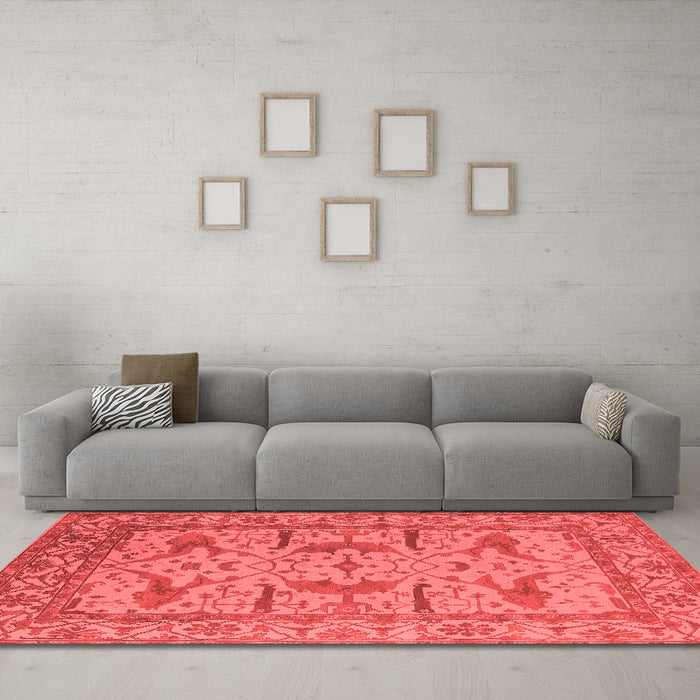 Industrial Red Washable Rugs
