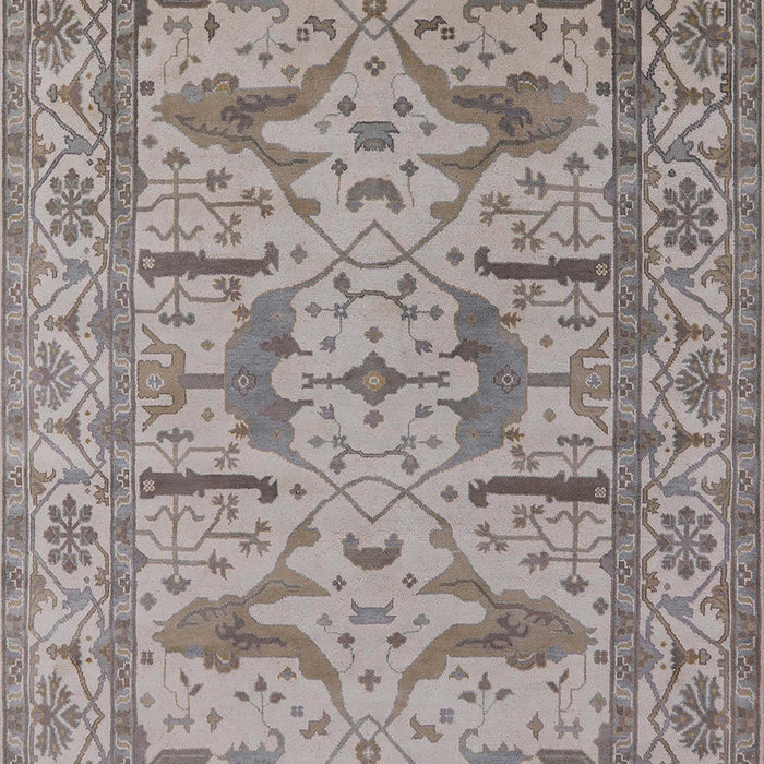 Mid-Century Modern Silver Pink Oriental Rug, urb1647