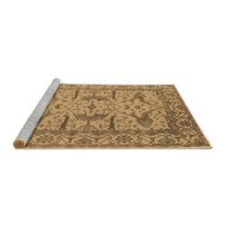 Sideview of Machine Washable Oriental Brown Industrial Rug, wshurb1647brn