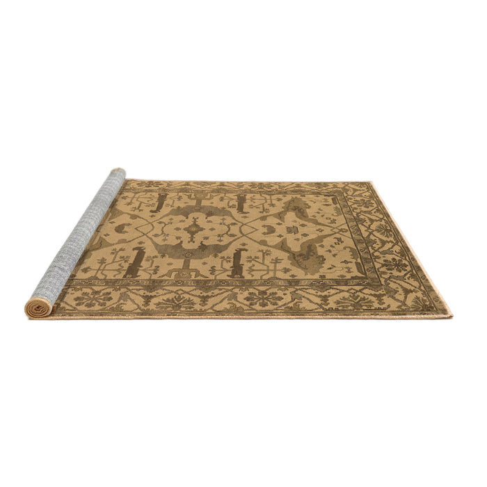 Sideview of Machine Washable Oriental Brown Industrial Rug, wshurb1647brn