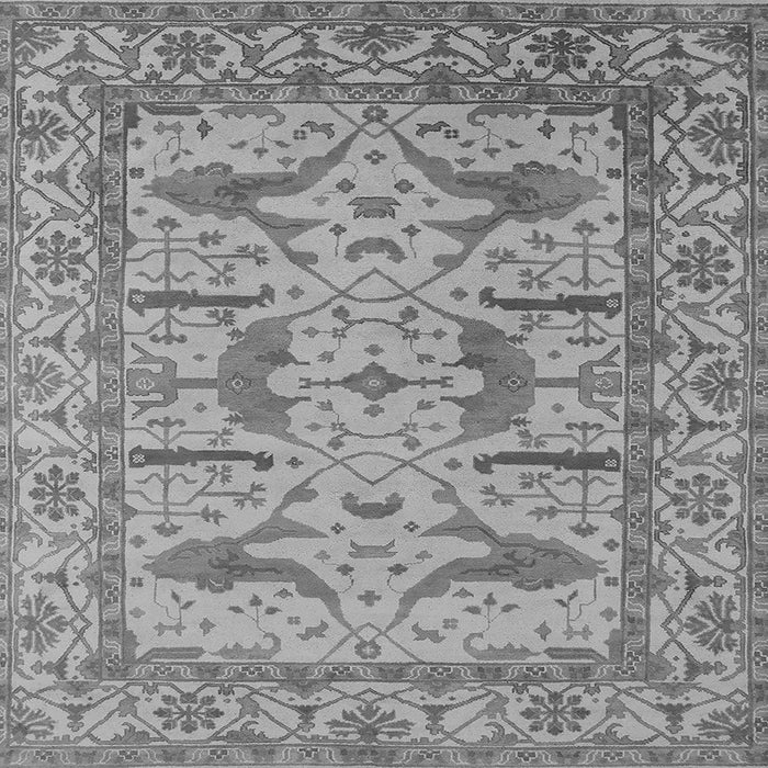 Square Machine Washable Oriental Gray Industrial Rug, wshurb1647gry