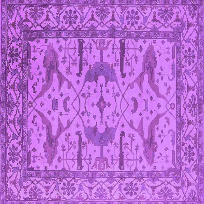 Square Machine Washable Oriental Purple Industrial Area Rugs, wshurb1647pur