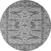 Round Oriental Gray Industrial Rug, urb1647gry