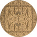 Round Oriental Brown Industrial Rug, urb1647brn