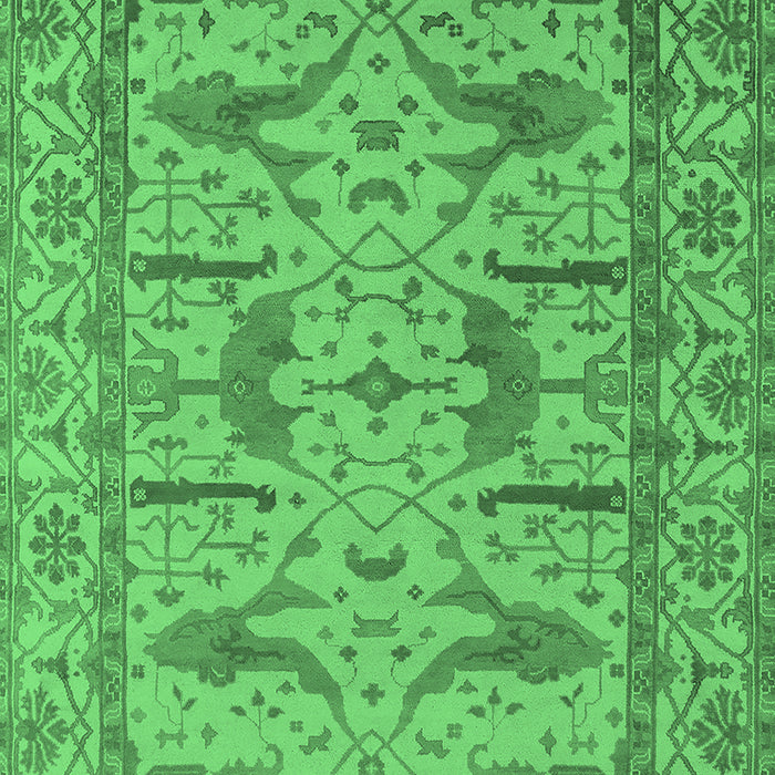 Machine Washable Oriental Emerald Green Industrial Area Rugs, wshurb1647emgrn
