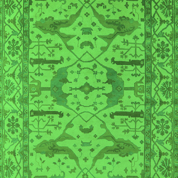 Machine Washable Oriental Green Industrial Area Rugs, wshurb1647grn