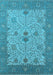 Machine Washable Oriental Light Blue Industrial Rug, wshurb1648lblu