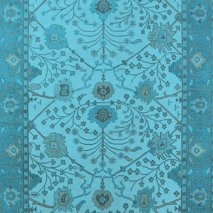 Machine Washable Oriental Light Blue Industrial Rug, wshurb1648lblu