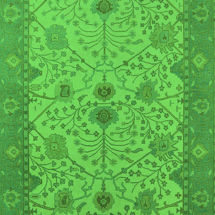 Machine Washable Oriental Green Industrial Area Rugs, wshurb1648grn