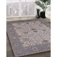 Mid-Century Modern Sandstone Brown Oriental Rug, urb1648