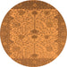 Round Oriental Orange Industrial Rug, urb1648org