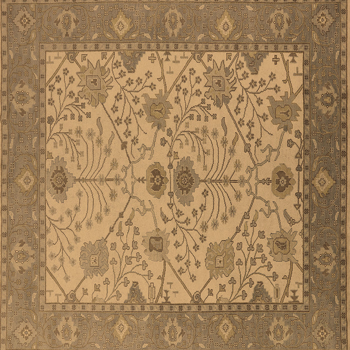 Square Oriental Brown Industrial Rug, urb1648brn