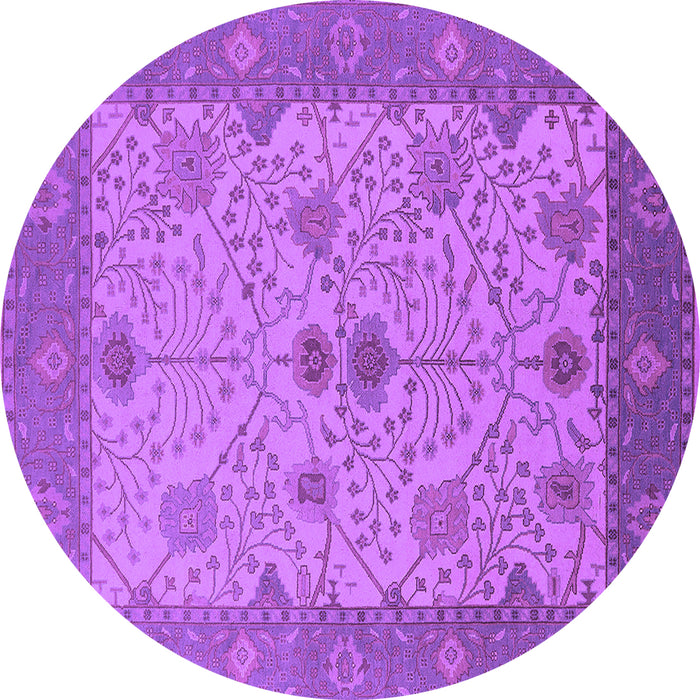 Round Machine Washable Oriental Purple Industrial Area Rugs, wshurb1648pur