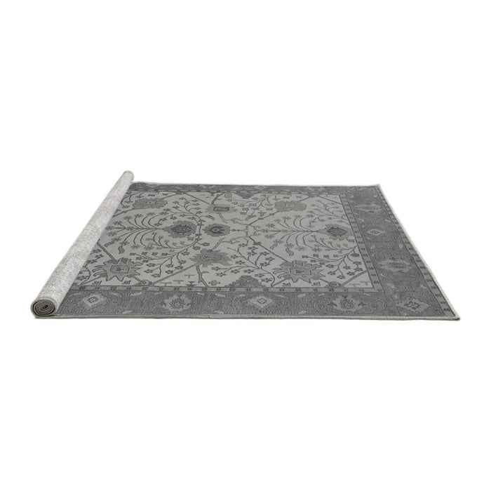 Sideview of Machine Washable Oriental Gray Industrial Rug, wshurb1648gry