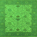 Square Oriental Green Industrial Rug, urb1648grn