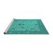 Sideview of Machine Washable Oriental Turquoise Industrial Area Rugs, wshurb1648turq