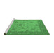 Sideview of Machine Washable Oriental Emerald Green Industrial Area Rugs, wshurb1648emgrn