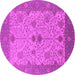 Round Oriental Pink Industrial Rug, urb1648pnk