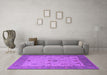 Machine Washable Oriental Purple Industrial Area Rugs in a Living Room, wshurb1648pur