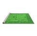 Sideview of Machine Washable Oriental Green Industrial Area Rugs, wshurb1648grn