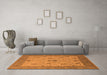 Machine Washable Oriental Orange Industrial Area Rugs in a Living Room, wshurb1648org