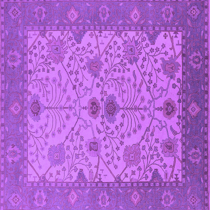 Square Machine Washable Oriental Purple Industrial Area Rugs, wshurb1648pur