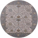 Round Mid-Century Modern Sandstone Brown Oriental Rug, urb1648