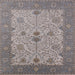 Square Mid-Century Modern Sandstone Brown Oriental Rug, urb1648