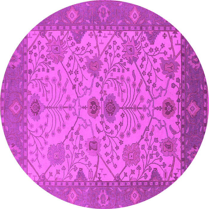 Round Machine Washable Oriental Pink Industrial Rug, wshurb1648pnk