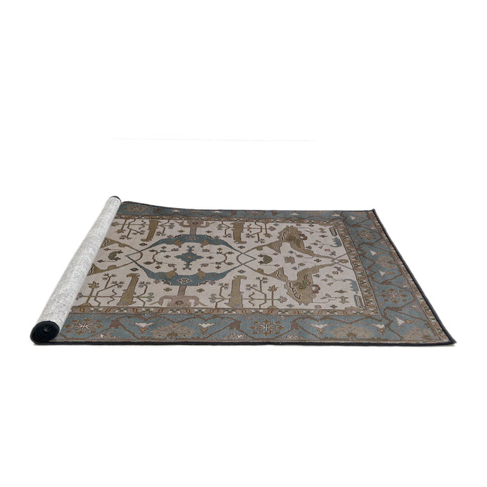 Sideview of Machine Washable Industrial Modern Coffee Brown Rug, wshurb1649