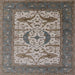 Square Mid-Century Modern Coffee Brown Oriental Rug, urb1649