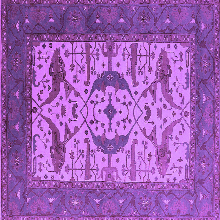 Square Machine Washable Oriental Purple Industrial Area Rugs, wshurb1649pur