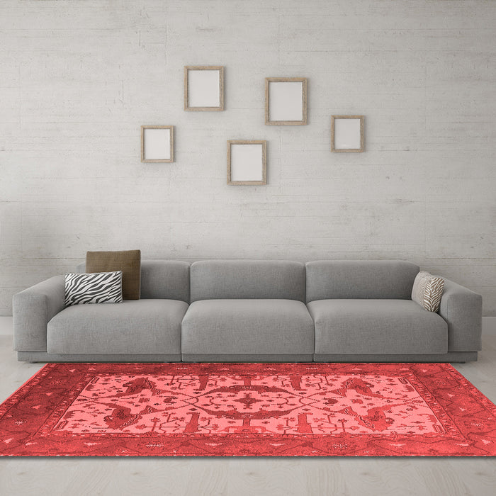 Industrial Red Washable Rugs