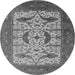 Round Oriental Gray Industrial Rug, urb1649gry