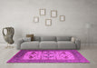 Machine Washable Oriental Pink Industrial Rug in a Living Room, wshurb1649pnk