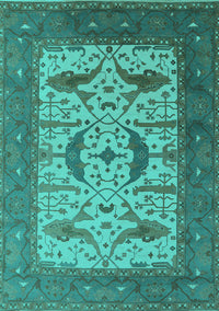 Oriental Turquoise Industrial Rug, urb1649turq