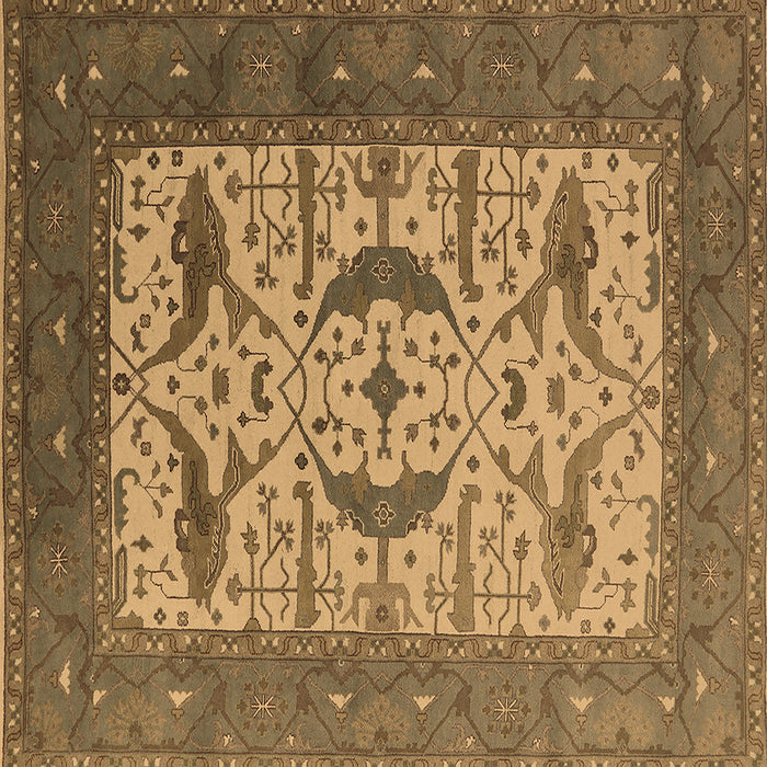 Square Oriental Brown Industrial Rug, urb1649brn