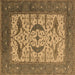 Square Oriental Brown Industrial Rug, urb1649brn