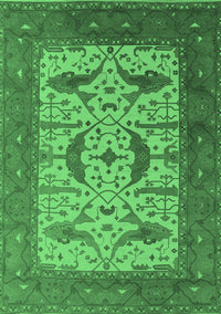 Oriental Emerald Green Industrial Rug, urb1649emgrn