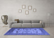 Machine Washable Oriental Blue Industrial Rug in a Living Room, wshurb1649blu