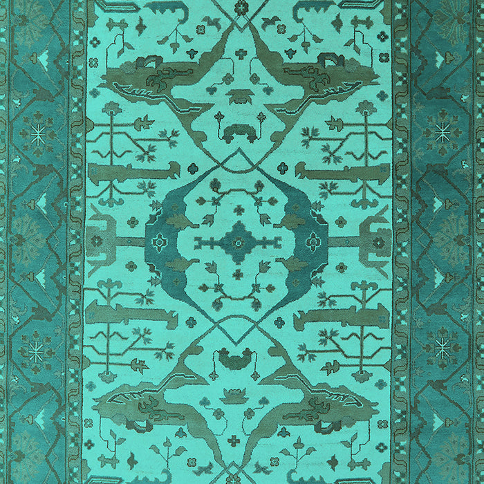 Machine Washable Oriental Turquoise Industrial Area Rugs, wshurb1649turq